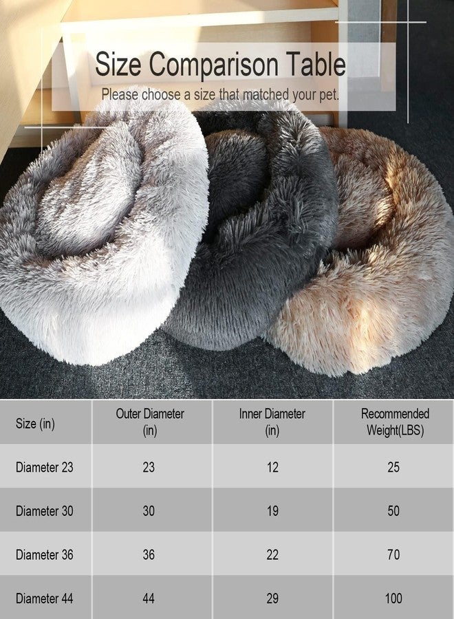 PAWSOME Dog Bed, Cat Calming Bed, Faux Fur Pillow Pet Donut Cuddler Round Plush Bed for Large Medium Small Dogs and Cats (Brown, S) - Image 5